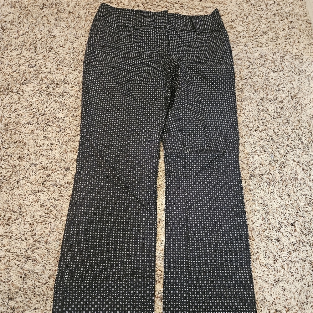 New York & Company Black and White Geometric Print Boot Cut Pants